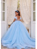 Cold Shoulder Glitter Tulle U Back Flower Girl Dress